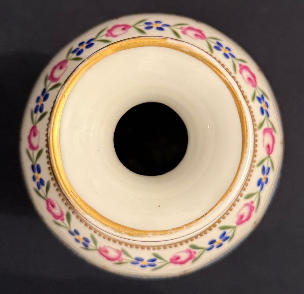 Grand vase aux colombes dans le goût de Sèvres Porcelaines d' Art Limoges-photo-7