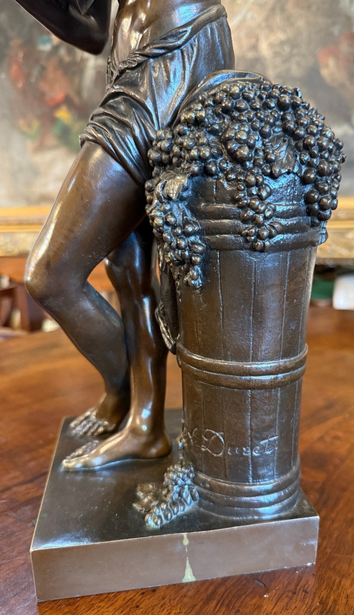 Sculpture bronze l' Improvisateur napolitain par Francisque Duret fonte de Delafontaine  XIXème-photo-2