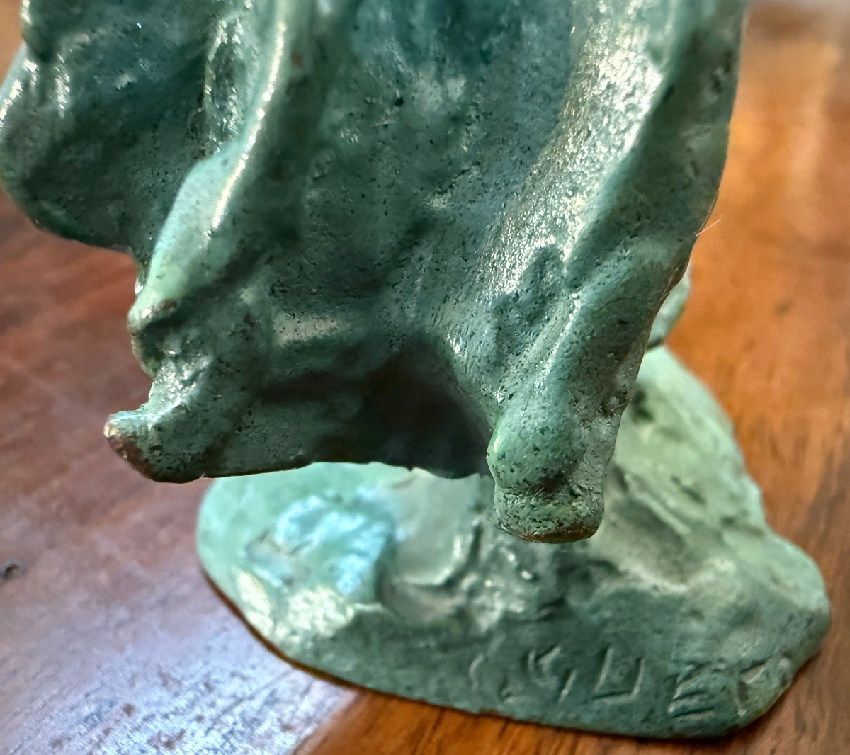 Petite sculpture bronze la jeune hollandaise par J C Guero vers 1940-photo-6