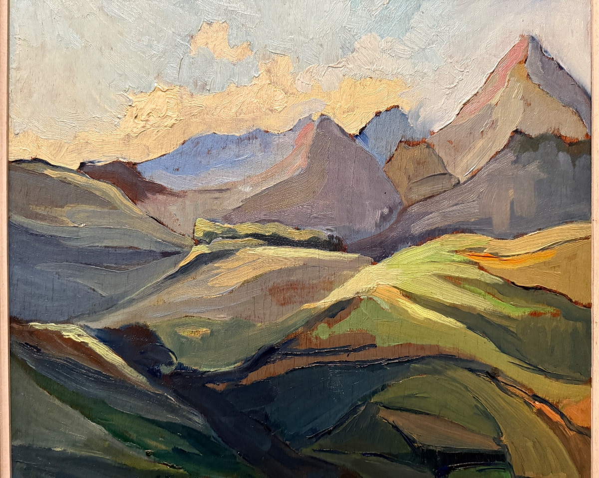 Tableau de montagne la vallée d’Aure  Hautes- Pyrénées par Louis Buffin 1955-photo-4