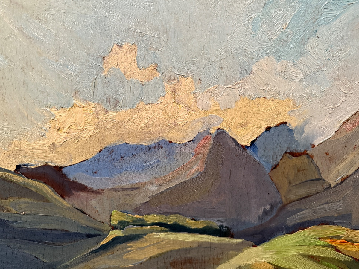 Tableau de montagne la vallée d’Aure  Hautes- Pyrénées par Louis Buffin 1955-photo-3