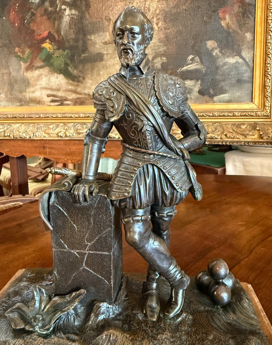 Bronze Sculpture Of A Marshal Of France In Armor, Late 19th Century-photo-2
