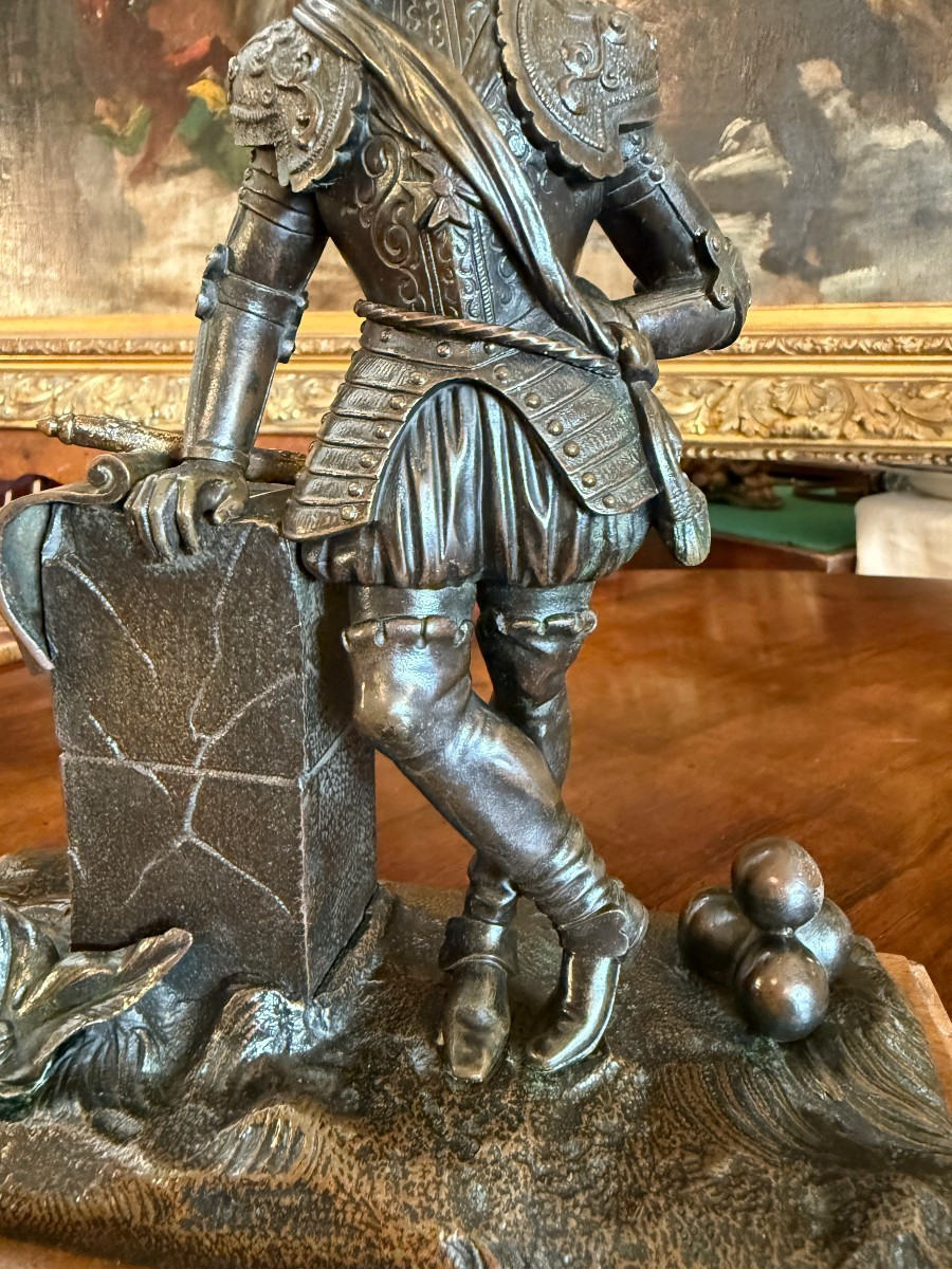Bronze Sculpture Of A Marshal Of France In Armor, Late 19th Century-photo-4