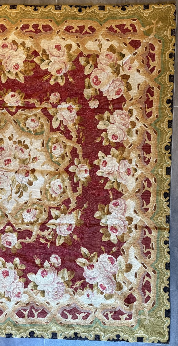 Aubusson Carpet From The Napoleon III Era, 19th Century-photo-4