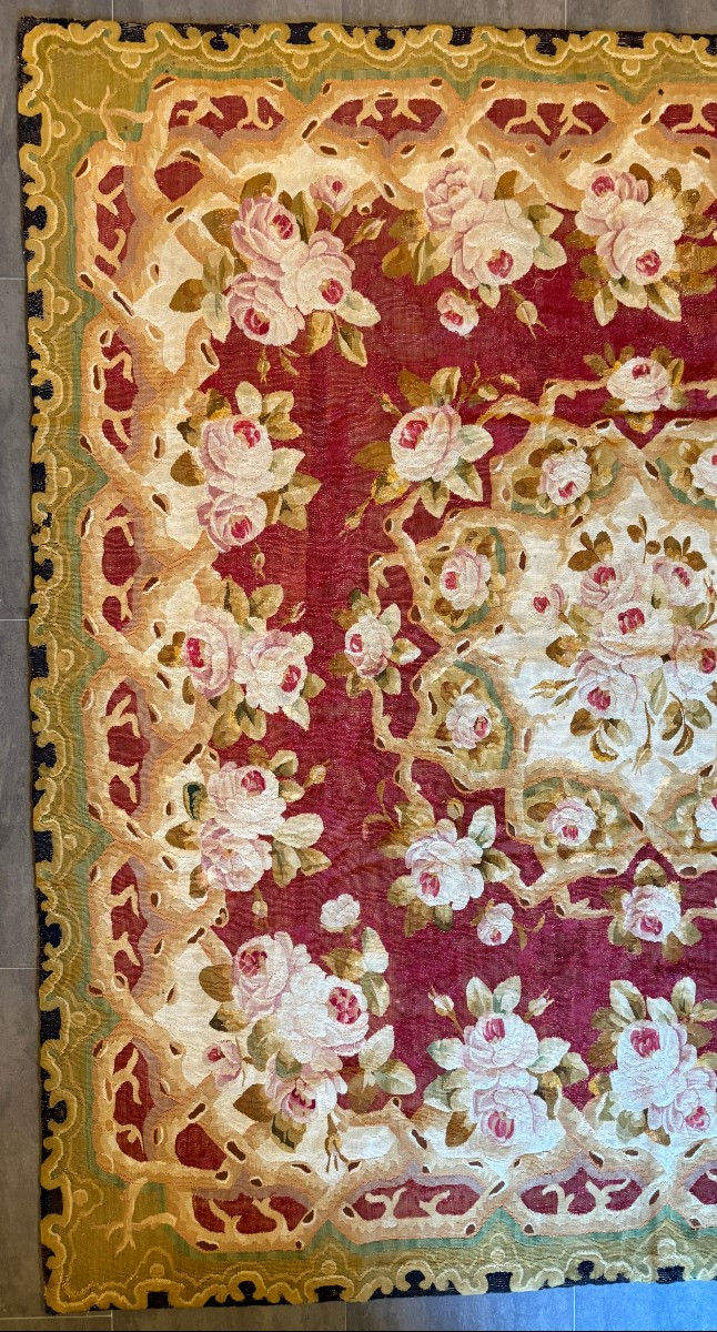 Aubusson Carpet From The Napoleon III Era, 19th Century-photo-2