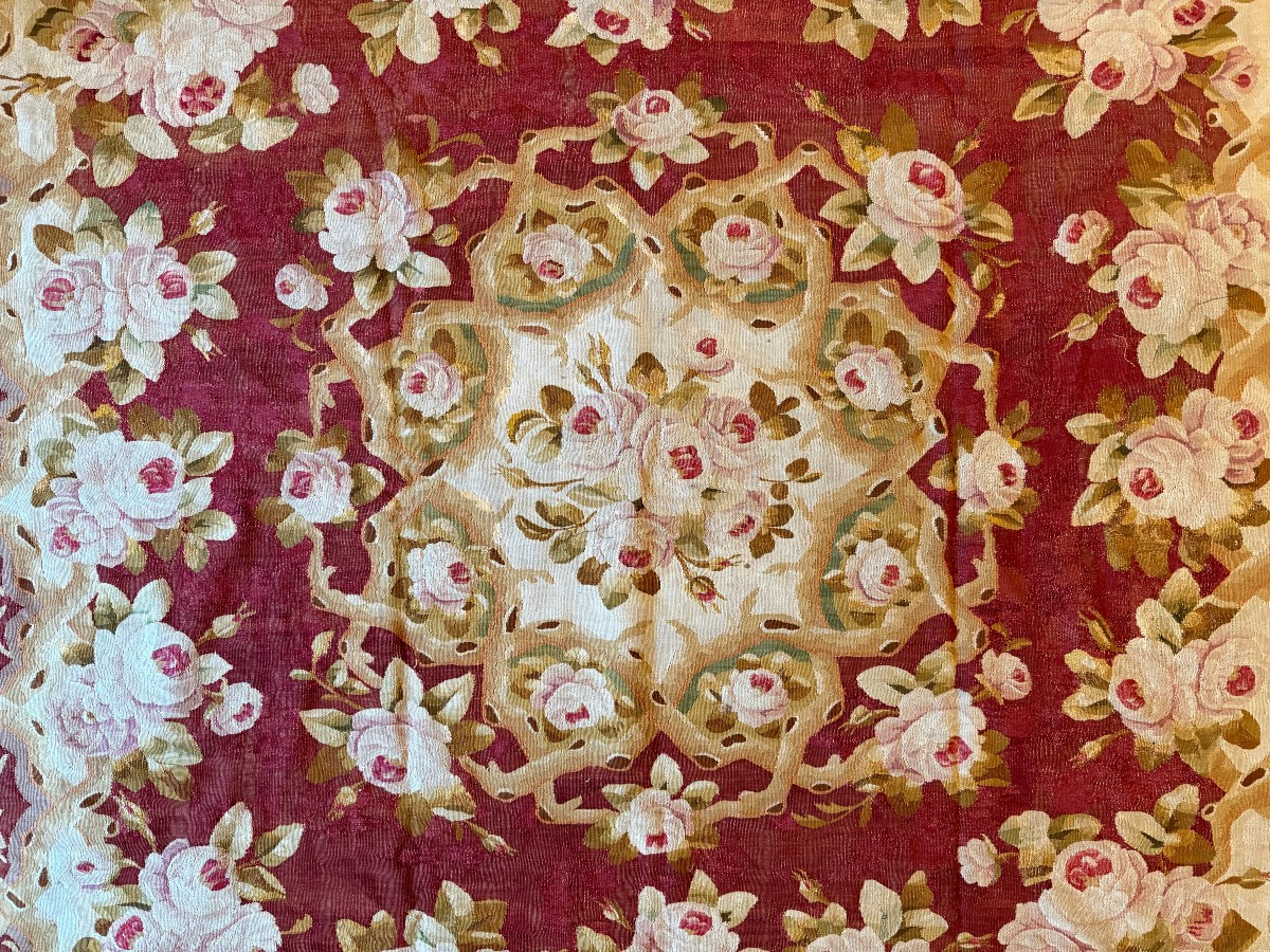 Aubusson Carpet From The Napoleon III Era, 19th Century-photo-1
