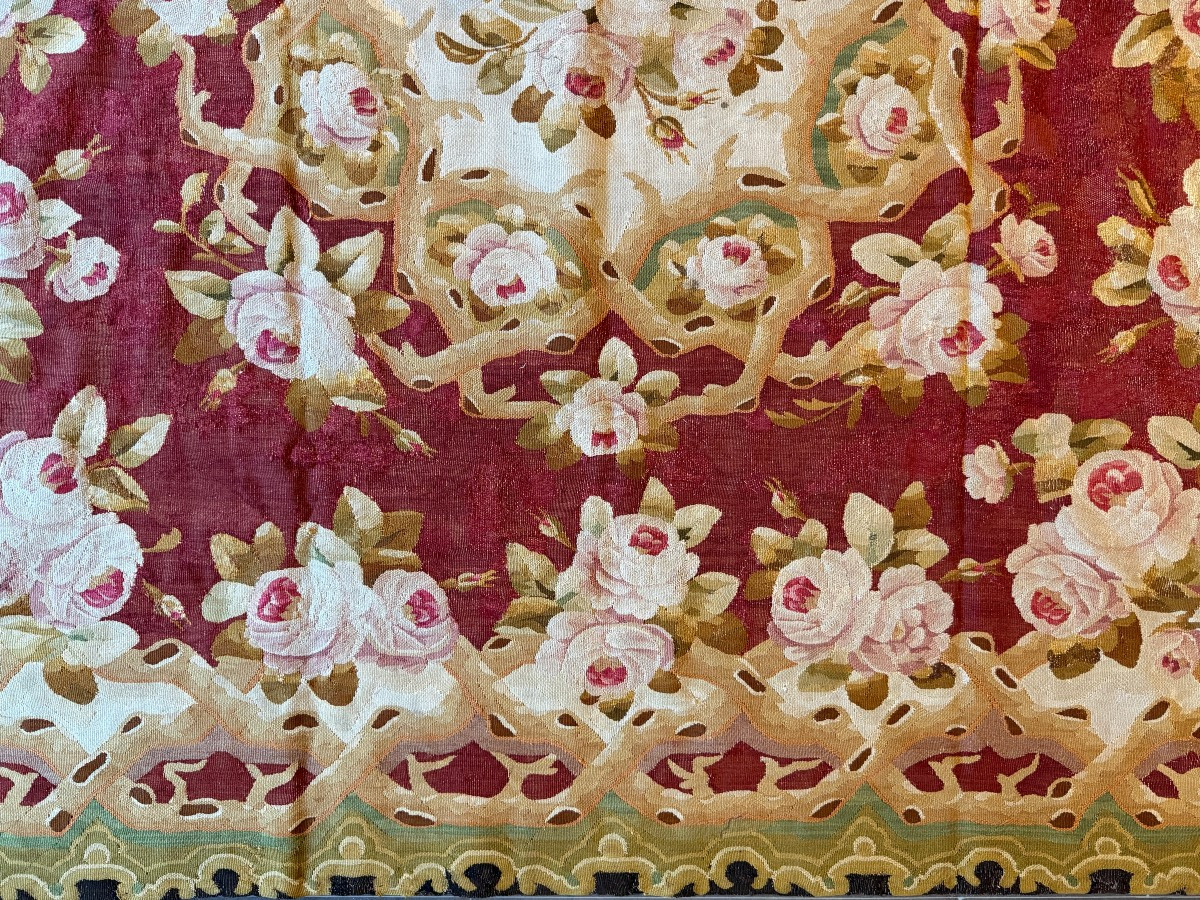 Aubusson Carpet From The Napoleon III Era, 19th Century-photo-5