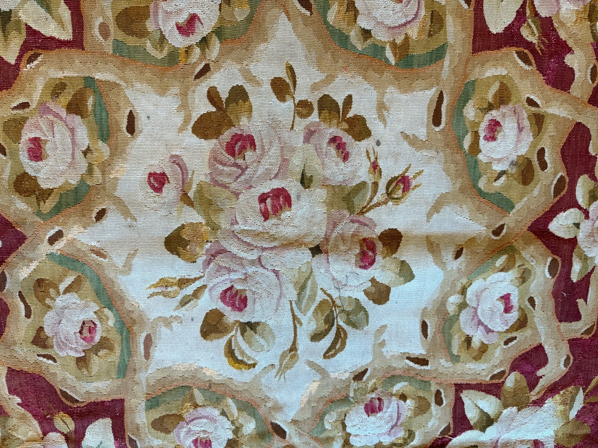Aubusson Carpet From The Napoleon III Era, 19th Century-photo-8