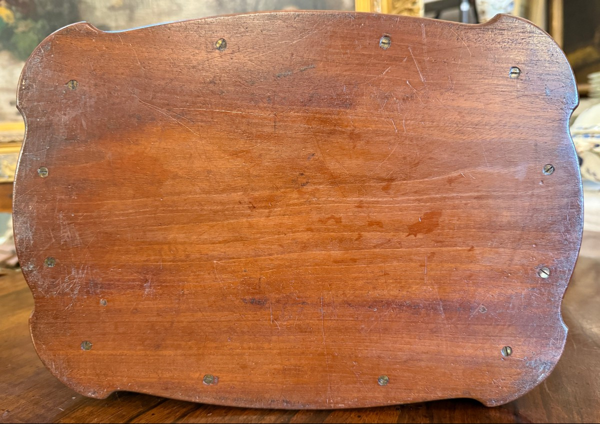 Grand coffret boîte Art Nouveau en bois exotiques XIXème vers 1890-photo-8