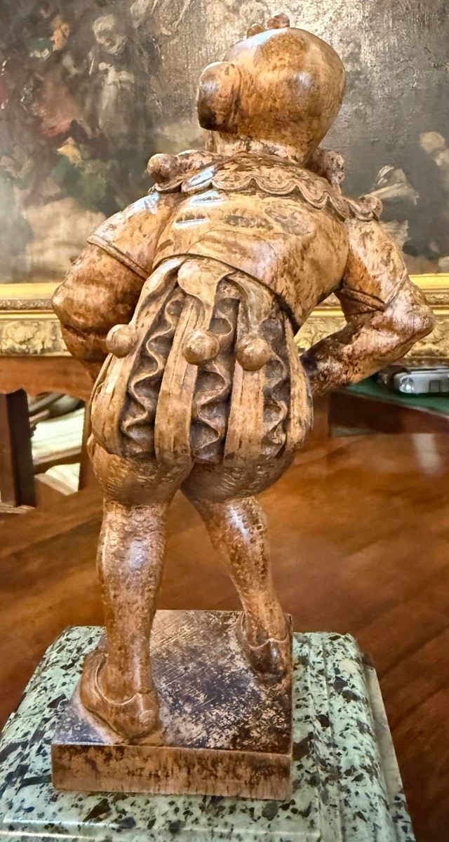 Folk Art Sculpture In Wood Of The Jester Rigoletto, Late 19th Century-photo-3