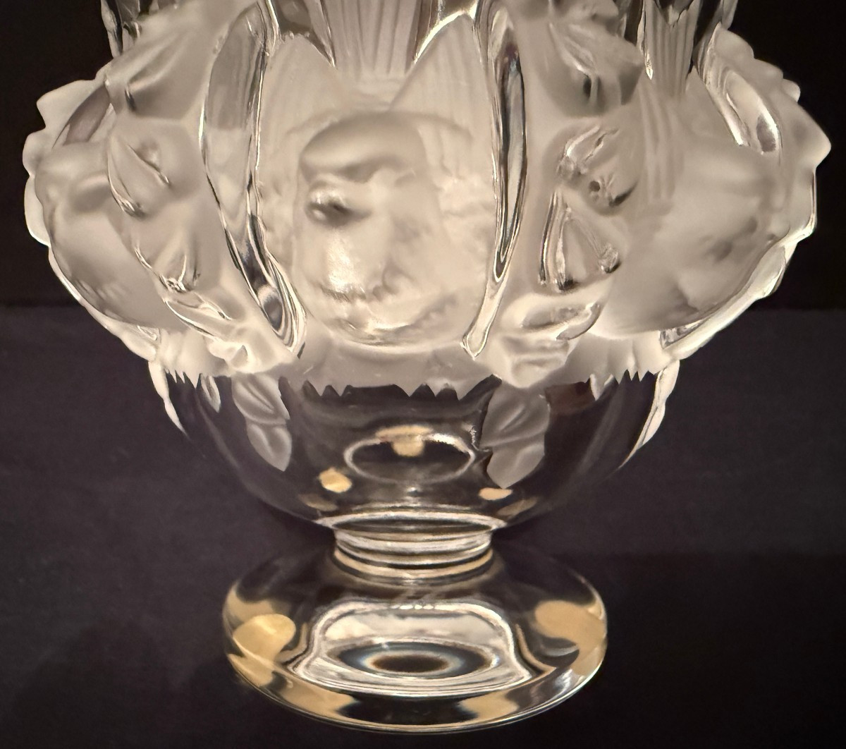 Lalique Crystal Vase With  Birds , Dampierre Model, 1848-photo-3