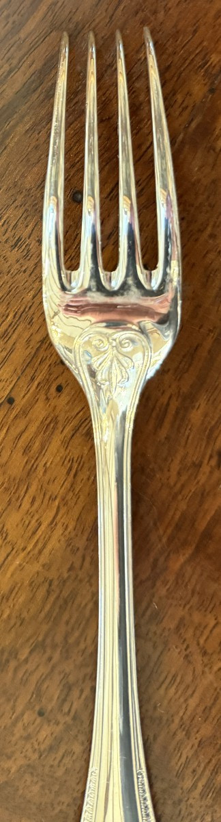 Christofle 12 grandes fourchettes modèle Malmaison Empire-photo-3