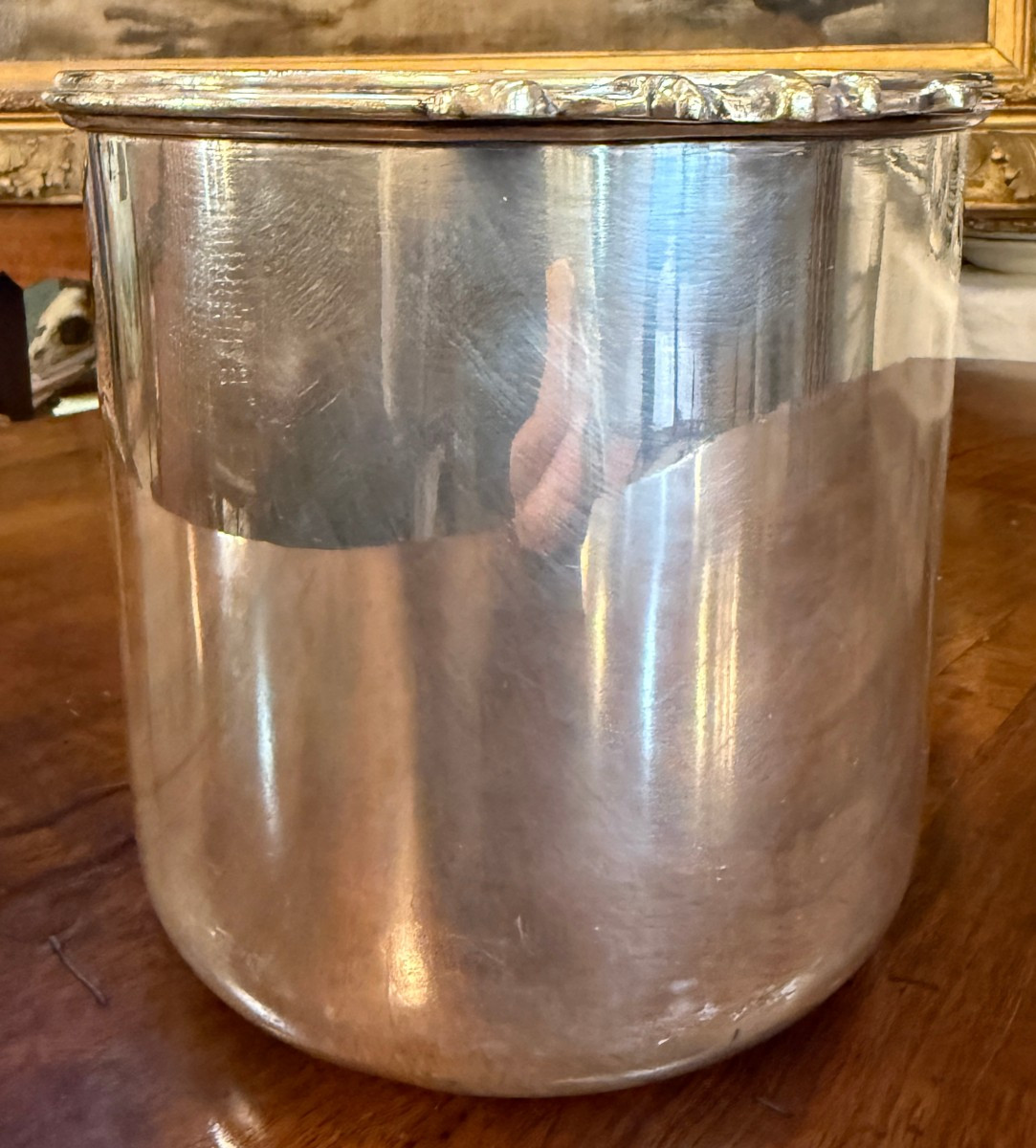 Rafraîchissoir seau à vin en métal plaqué fin XVIIIème-photo-4