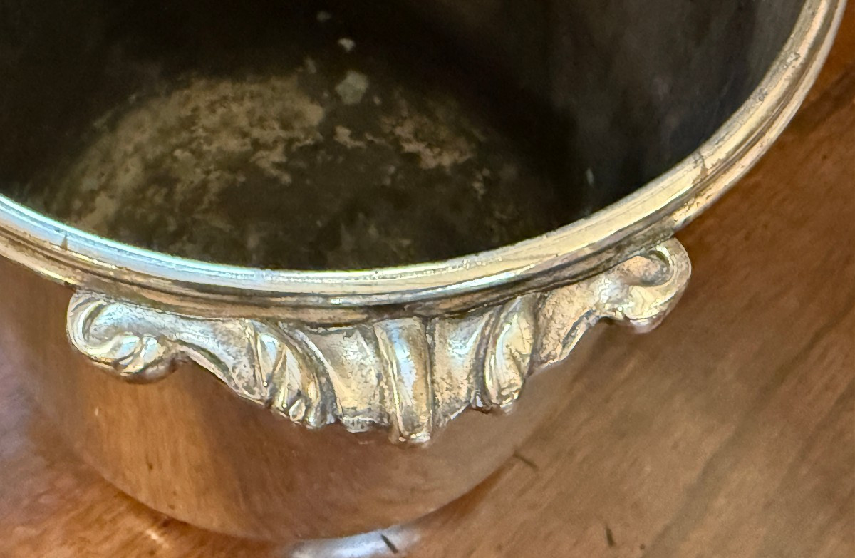 Rafraîchissoir seau à vin en métal plaqué fin XVIIIème-photo-1