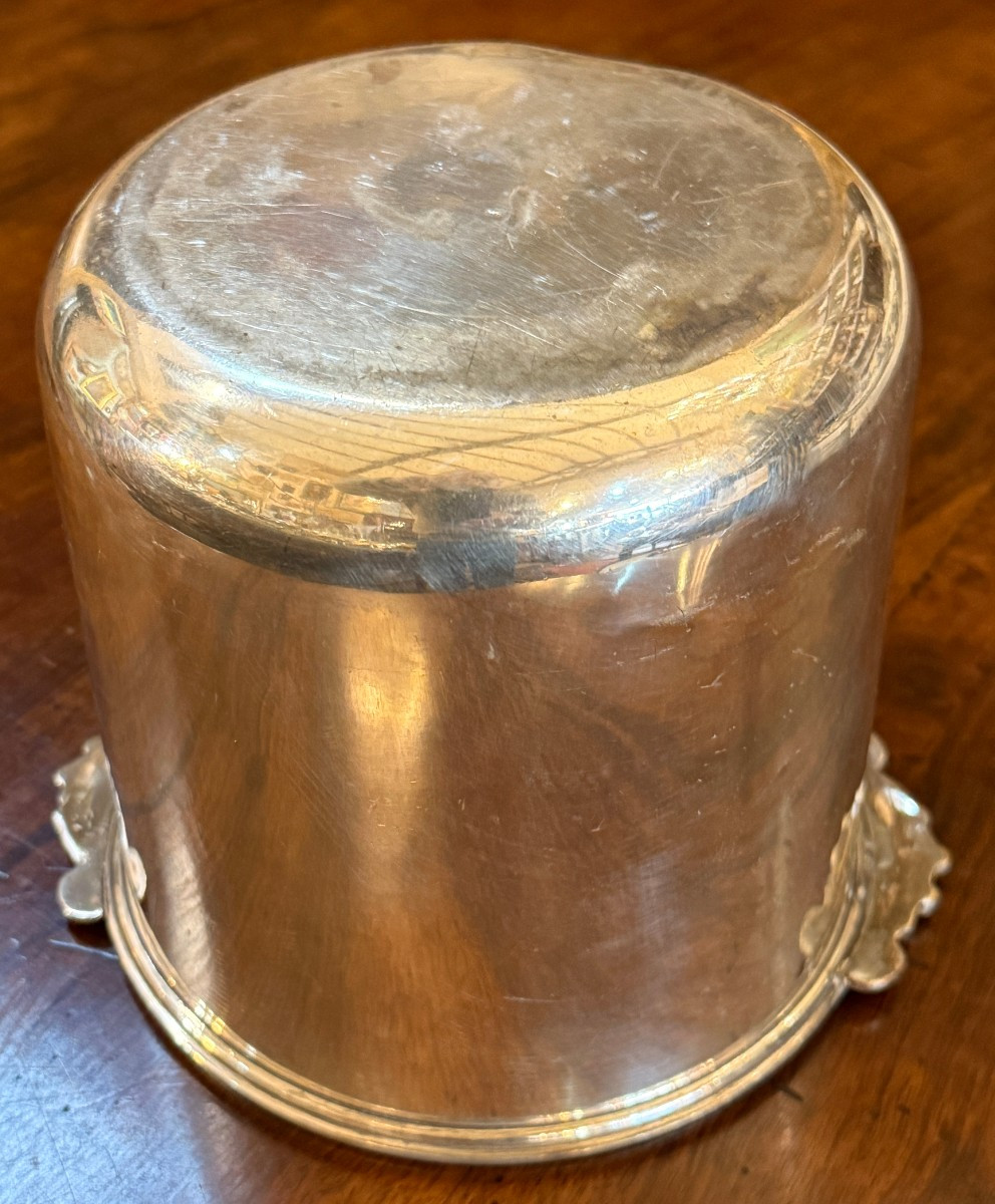 Rafraîchissoir seau à vin en métal plaqué fin XVIIIème-photo-2