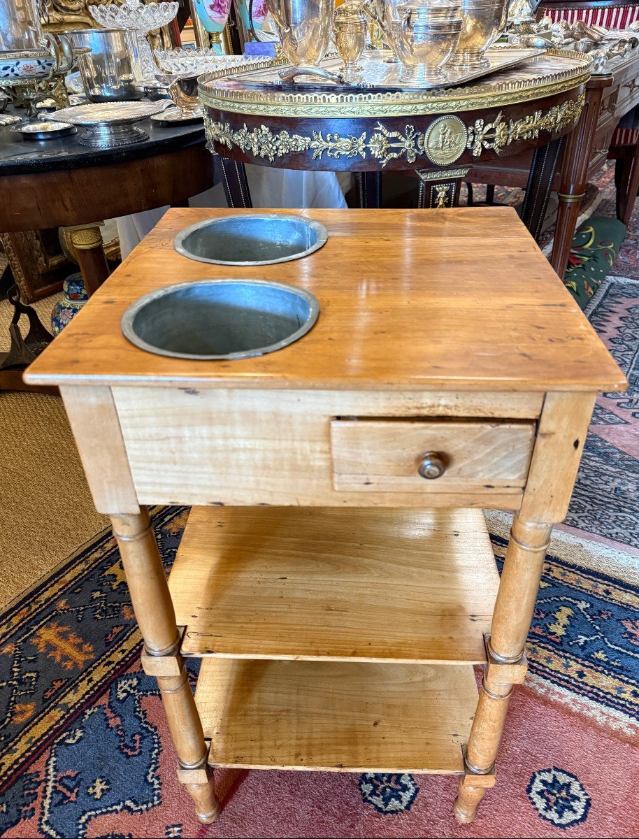Meuble rafraîchissoir jardinière en merisier époque Directoire fin XVIIIème-photo-2