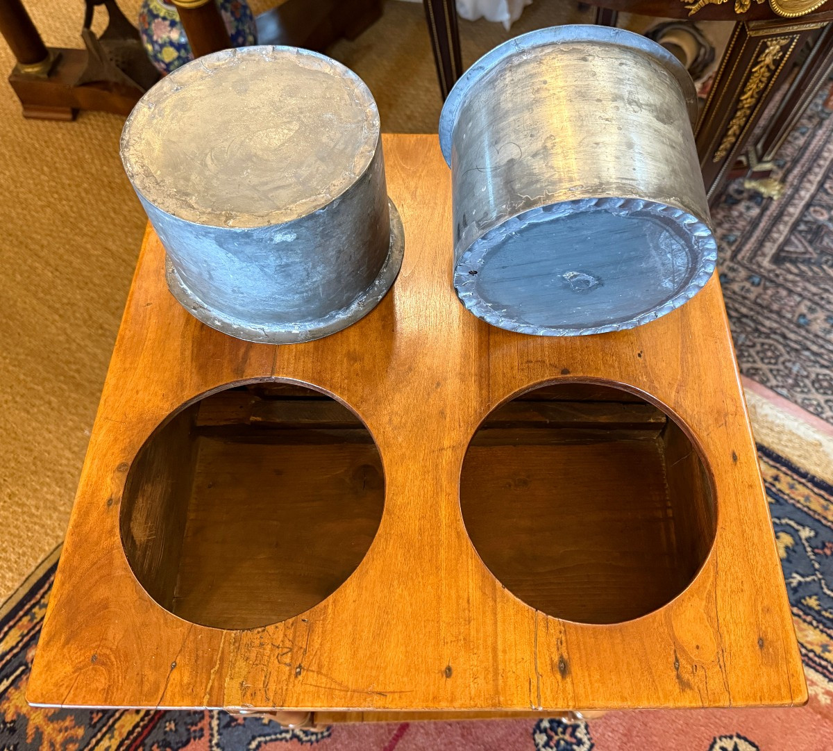 Meuble rafraîchissoir jardinière en merisier époque Directoire fin XVIIIème-photo-4