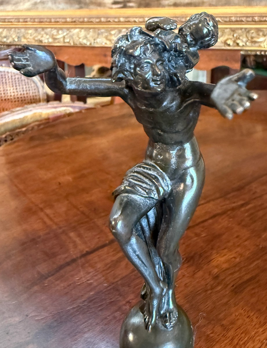 Small Bronze Sculpture Depicting A Bacchanal In The Style Of Clodion, Cast In The Late 19th Century.-photo-2