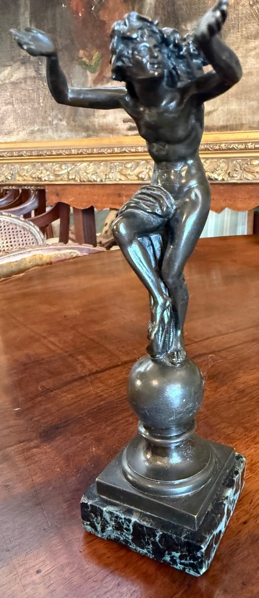 Small Bronze Sculpture Depicting A Bacchanal In The Style Of Clodion, Cast In The Late 19th Century.-photo-3