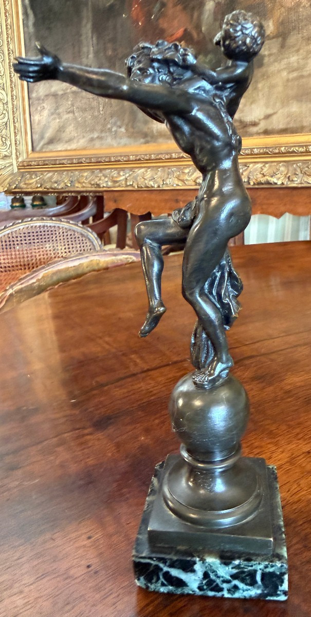 Small Bronze Sculpture Depicting A Bacchanal In The Style Of Clodion, Cast In The Late 19th Century.-photo-1