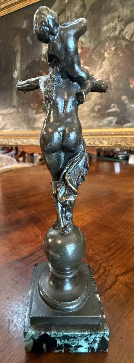 Small Bronze Sculpture Depicting A Bacchanal In The Style Of Clodion, Cast In The Late 19th Century.-photo-2