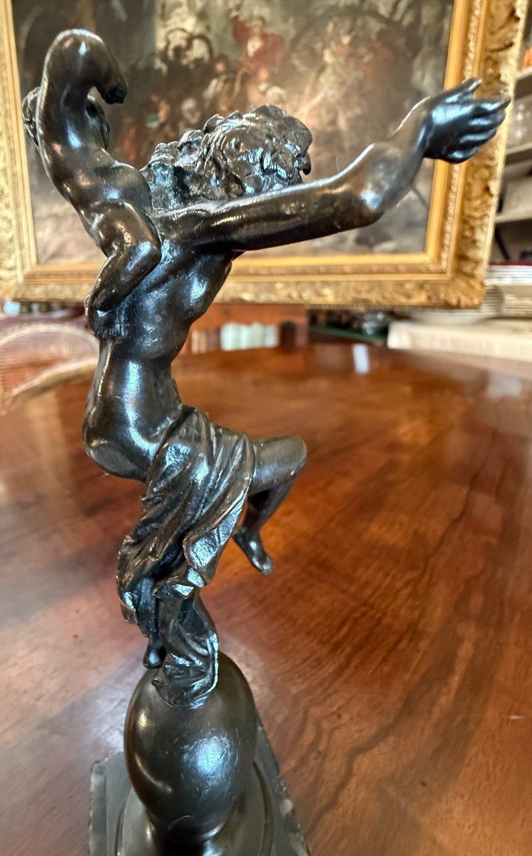 Small Bronze Sculpture Depicting A Bacchanal In The Style Of Clodion, Cast In The Late 19th Century.-photo-4