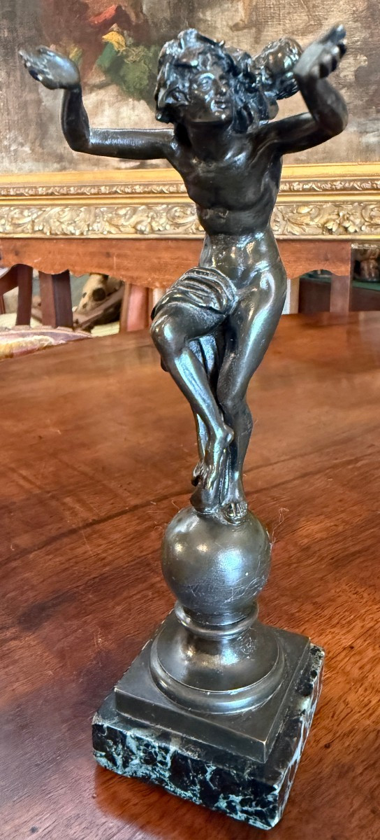 Small Bronze Sculpture Depicting A Bacchanal In The Style Of Clodion, Cast In The Late 19th Century.-photo-5