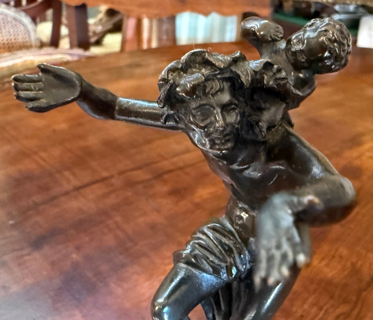 Small Bronze Sculpture Depicting A Bacchanal In The Style Of Clodion, Cast In The Late 19th Century.-photo-7