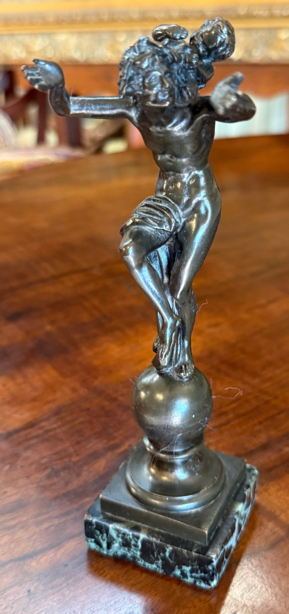 Small Bronze Sculpture Depicting A Bacchanal In The Style Of Clodion, Cast In The Late 19th Century.