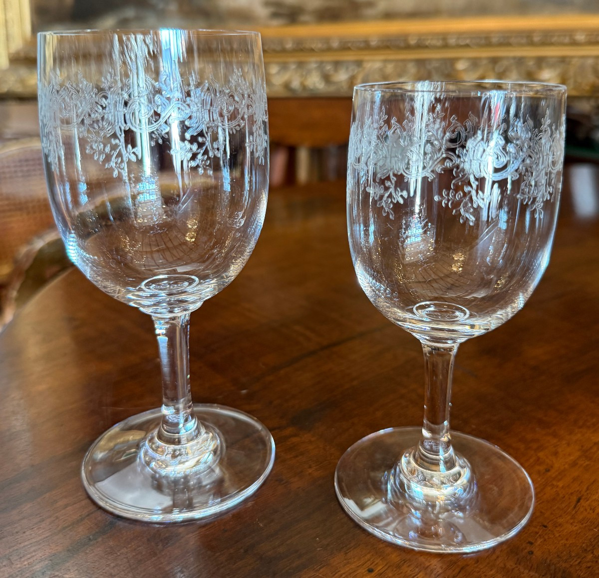 Baccarat service de 8 verres à eau et 8 verres à vin rouge en cristal modèle Sévigné état neuf -photo-2