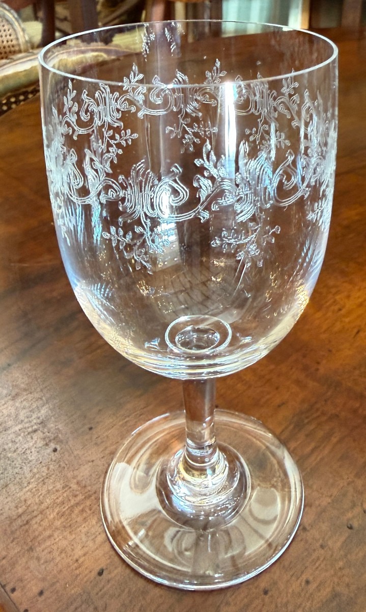 Baccarat service de 8 verres à eau et 8 verres à vin rouge en cristal modèle Sévigné état neuf -photo-3
