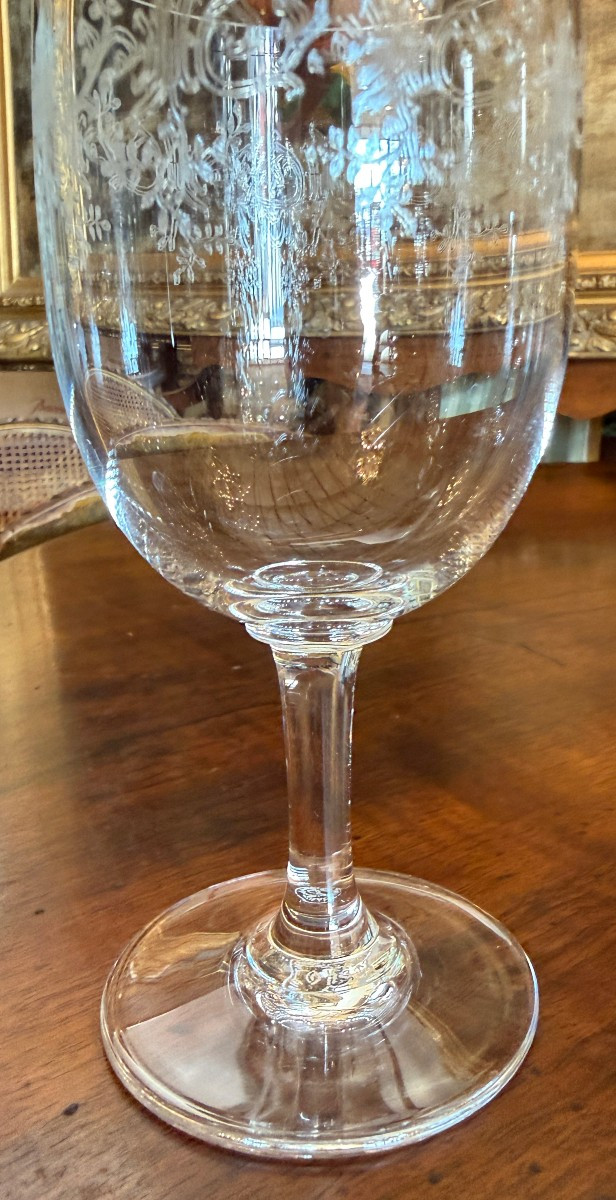 Baccarat service de 8 verres à eau et 8 verres à vin rouge en cristal modèle Sévigné état neuf -photo-1