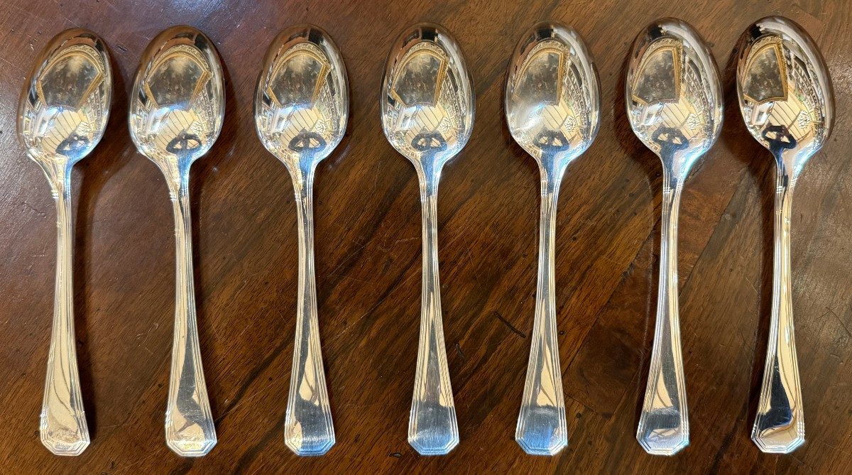 Christofle partie de ménagère Art Déco Luc Lanel modèle América 1930-photo-1