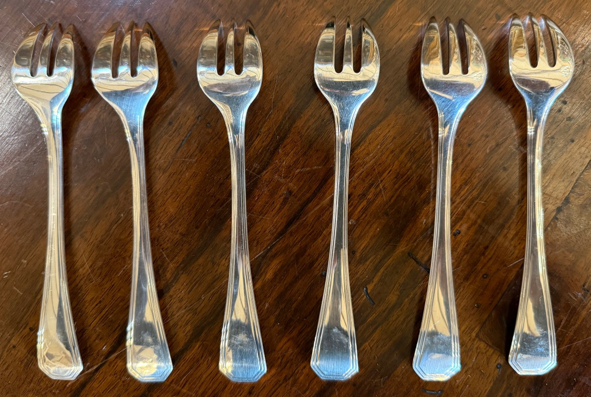 Christofle partie de ménagère Art Déco Luc Lanel modèle América 1930-photo-5