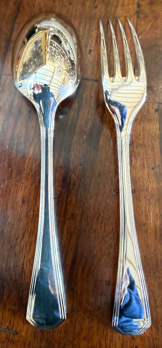 Christofle partie de ménagère Art Déco Luc Lanel modèle América 1930-photo-7