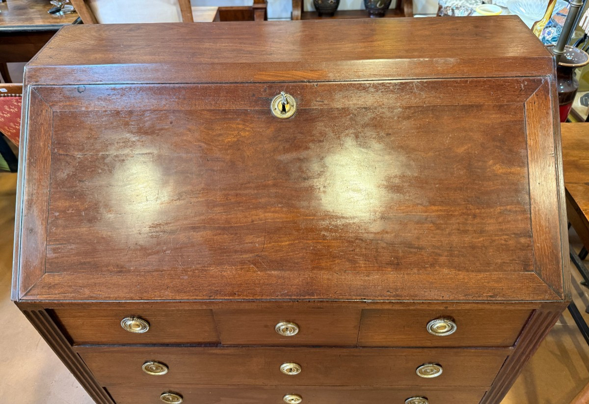 Commode scriban meuble de port Louis XVI acajou époque XVIIIème-photo-3