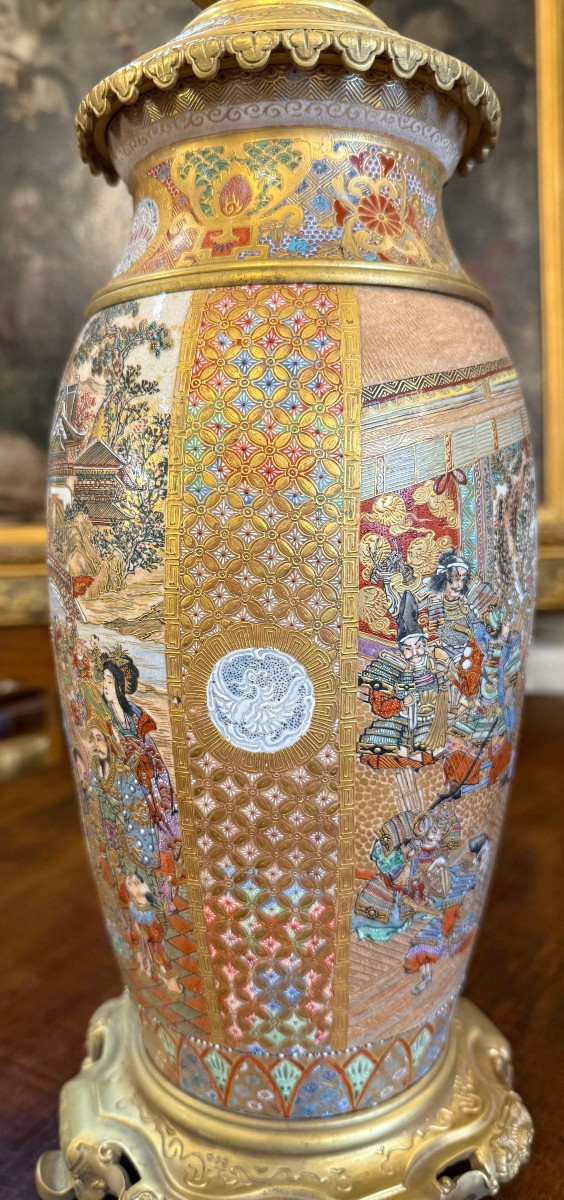 Important Pair Of Satsuma Faience Vases Mounted In Bronze, Japan, Meiji Period, Circa 1880 -photo-4