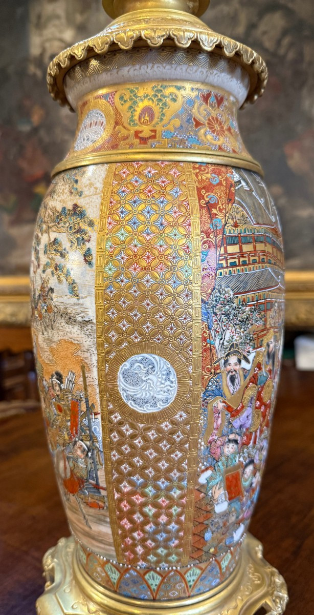 Important Pair Of Satsuma Faience Vases Mounted In Bronze, Japan, Meiji Period, Circa 1880 -photo-6