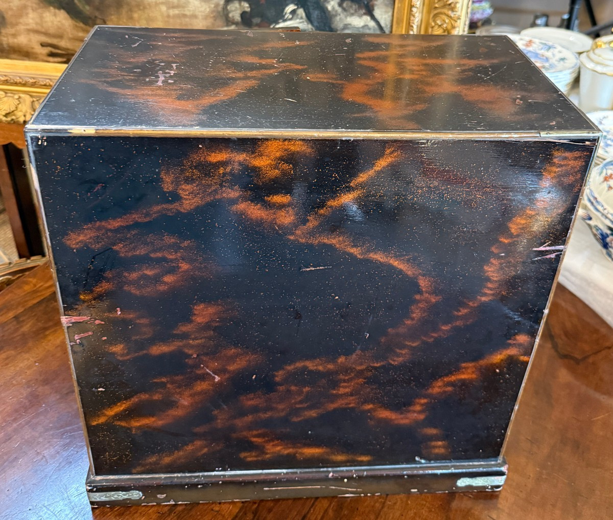 Cabinet en laque du Japon  , marqueterie Yosegi et nacre fin XIXème-photo-8