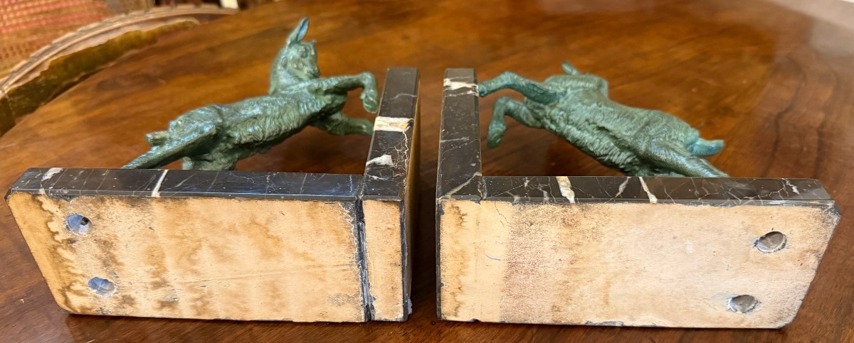 Pair Of Art Deco Bookends With Kid Goats By Carlier Circa 1925-photo-8