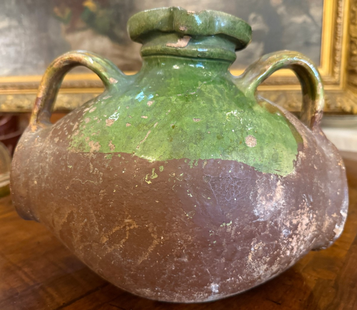 Glazed Terracotta Walnut Oil Barrel, La Chapelle-des-pots, Saintonge, Early 19th Century-photo-3