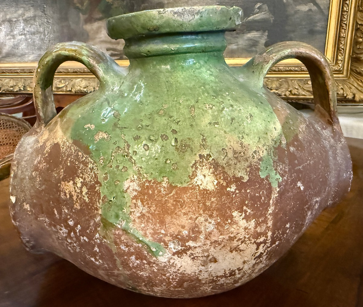 Glazed Terracotta Walnut Oil Barrel, La Chapelle-des-pots, Saintonge, Early 19th Century-photo-1