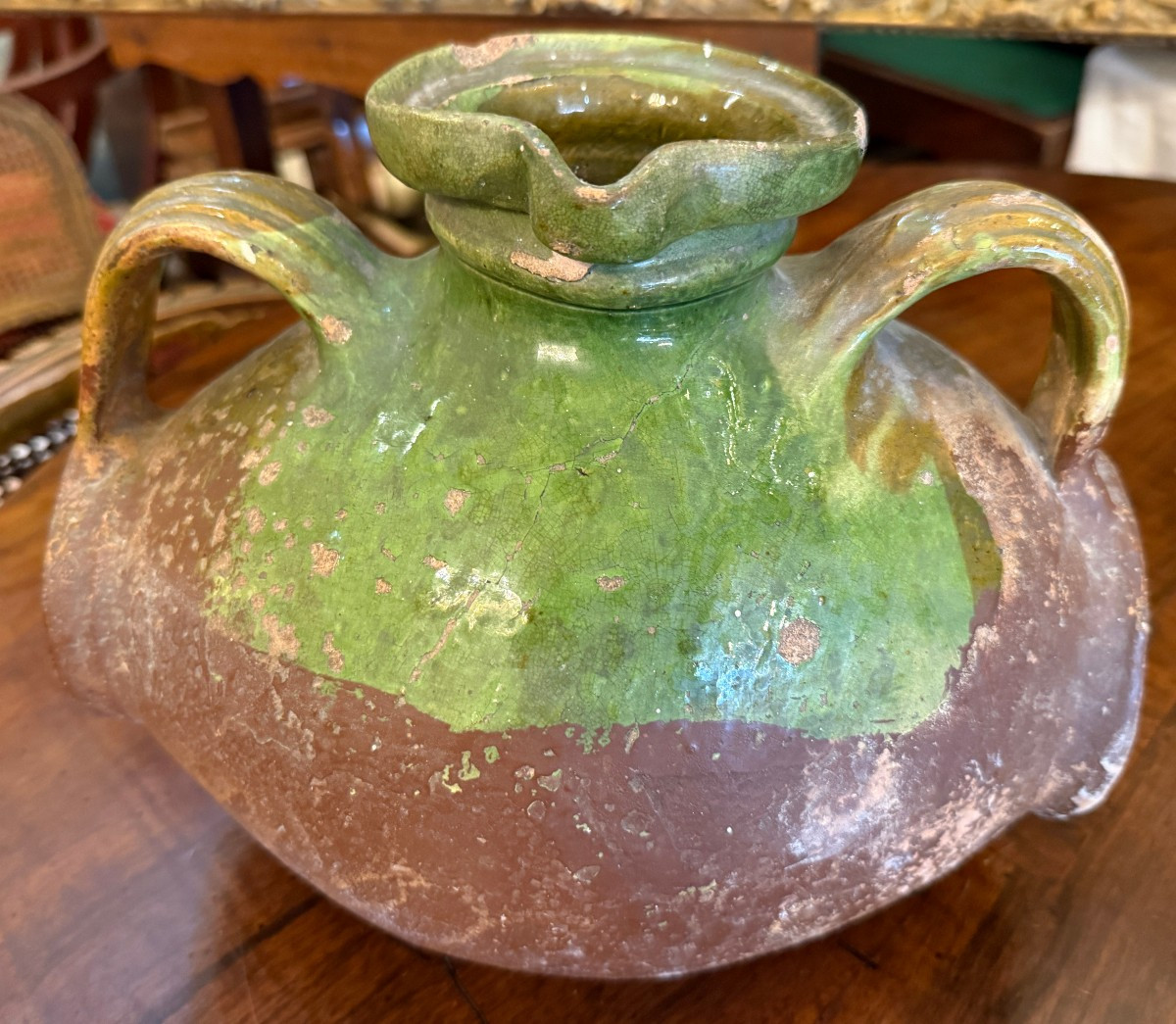 Glazed Terracotta Walnut Oil Barrel, La Chapelle-des-pots, Saintonge, Early 19th Century