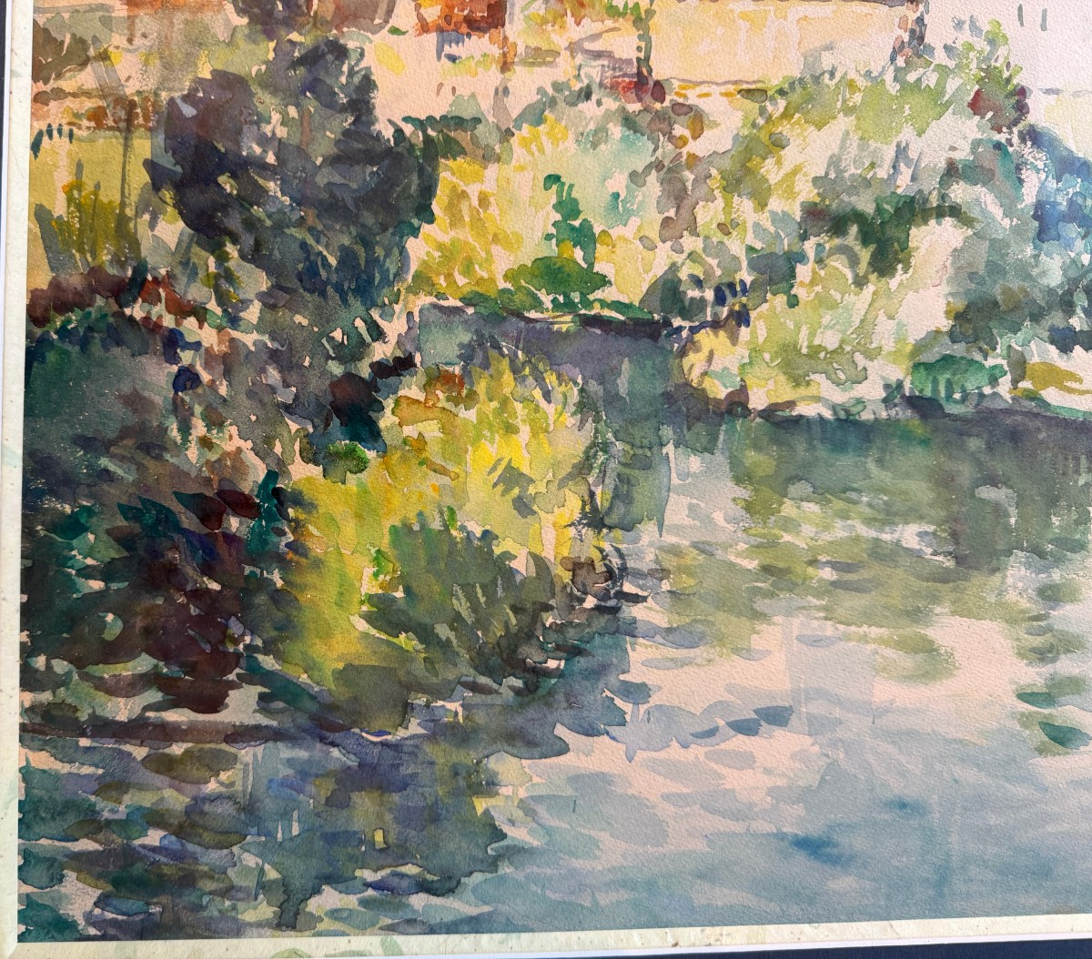 Pierre Langlade Large Watercolor La Roche Posay  Vienne-photo-3