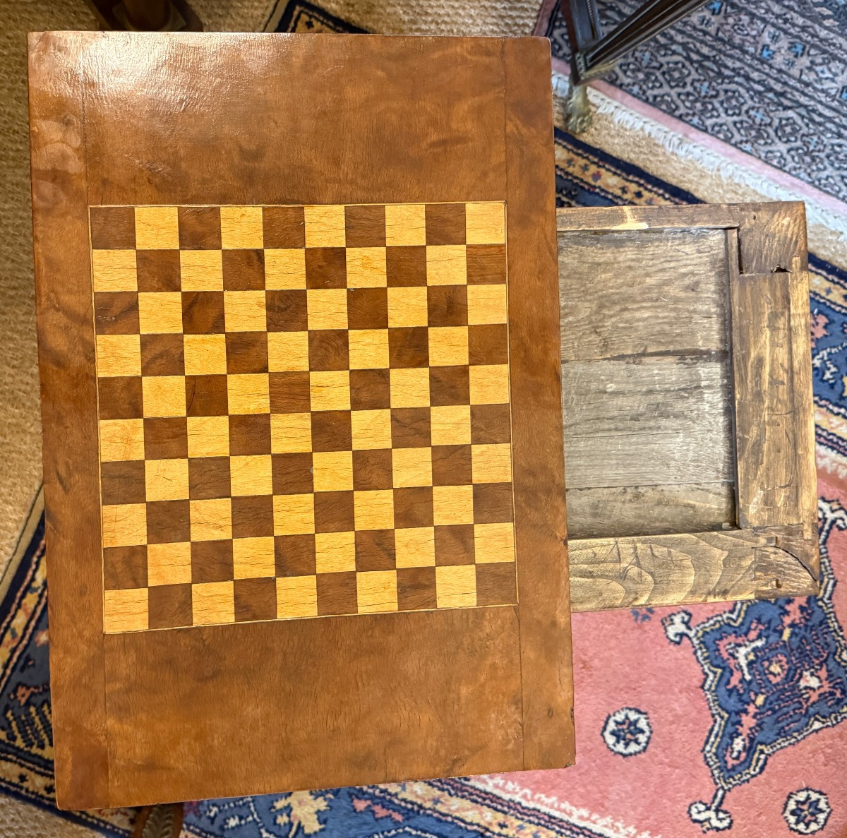 Empire Mahogany  Chess Game  Table, Early 20th Century-photo-1
