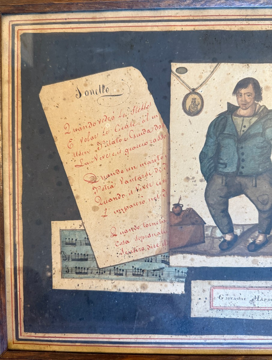 Gouache en trompe l'œil Franchi par Giovanni Mapucci  école italienne début XIXème-photo-2