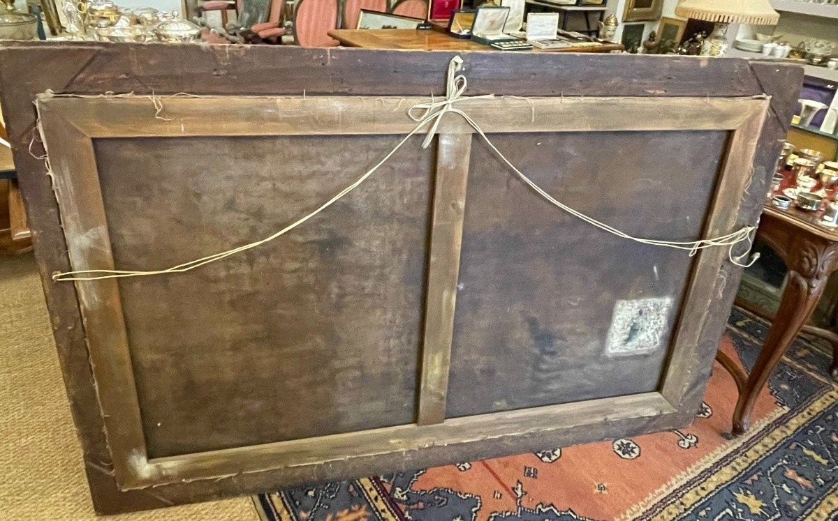 Très grand tableau cavaliers en armes avant la bataille école espagnole XVIIème 152 X 92 cm -photo-8