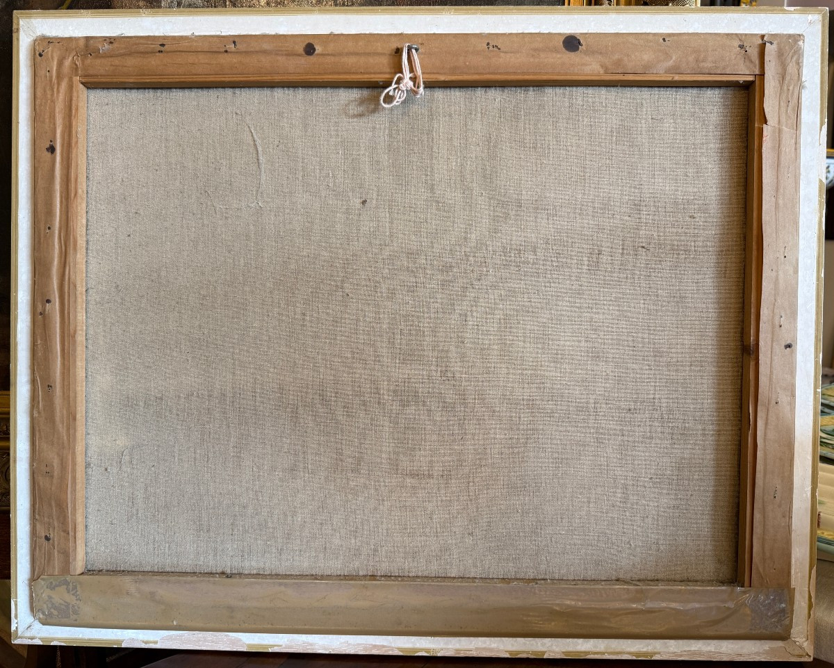 Antal BIRO  tableau composition abstraite  huile sur papier 1961-photo-7