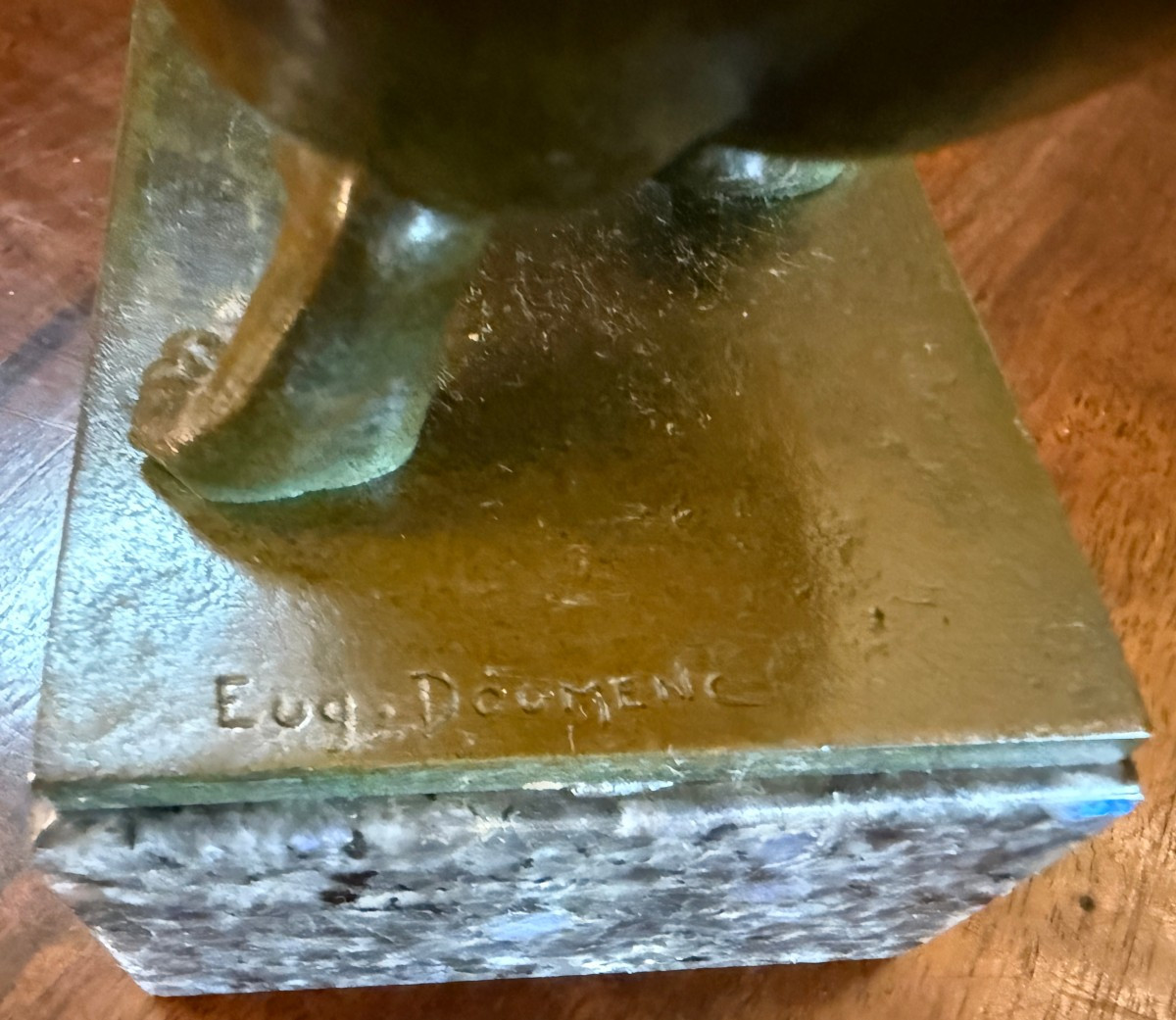 Small Art Deco Bronze Sculpture Of Artemis, Or A Nude Woman Playing With A Kid, By Doumenc-photo-7