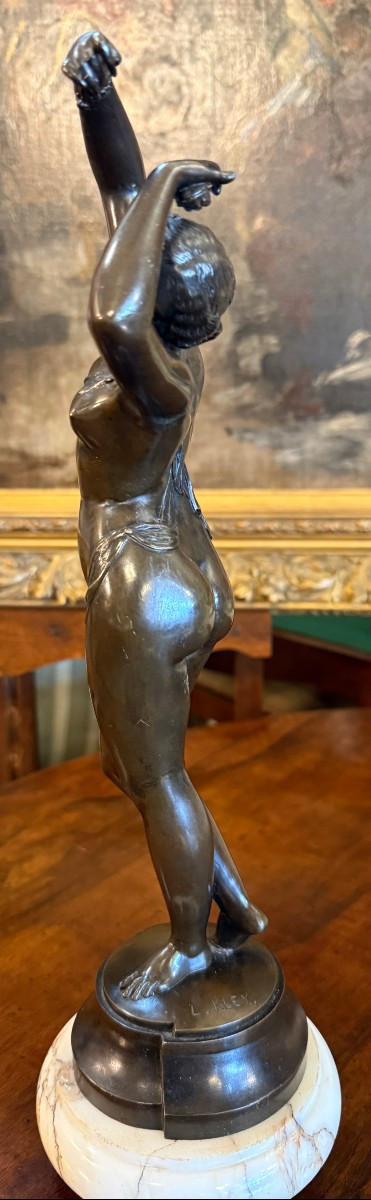 Two Bronze Sculptures Of Nude Female Dancers,  Pendant By Louis Kley, Late 19th Century-photo-2